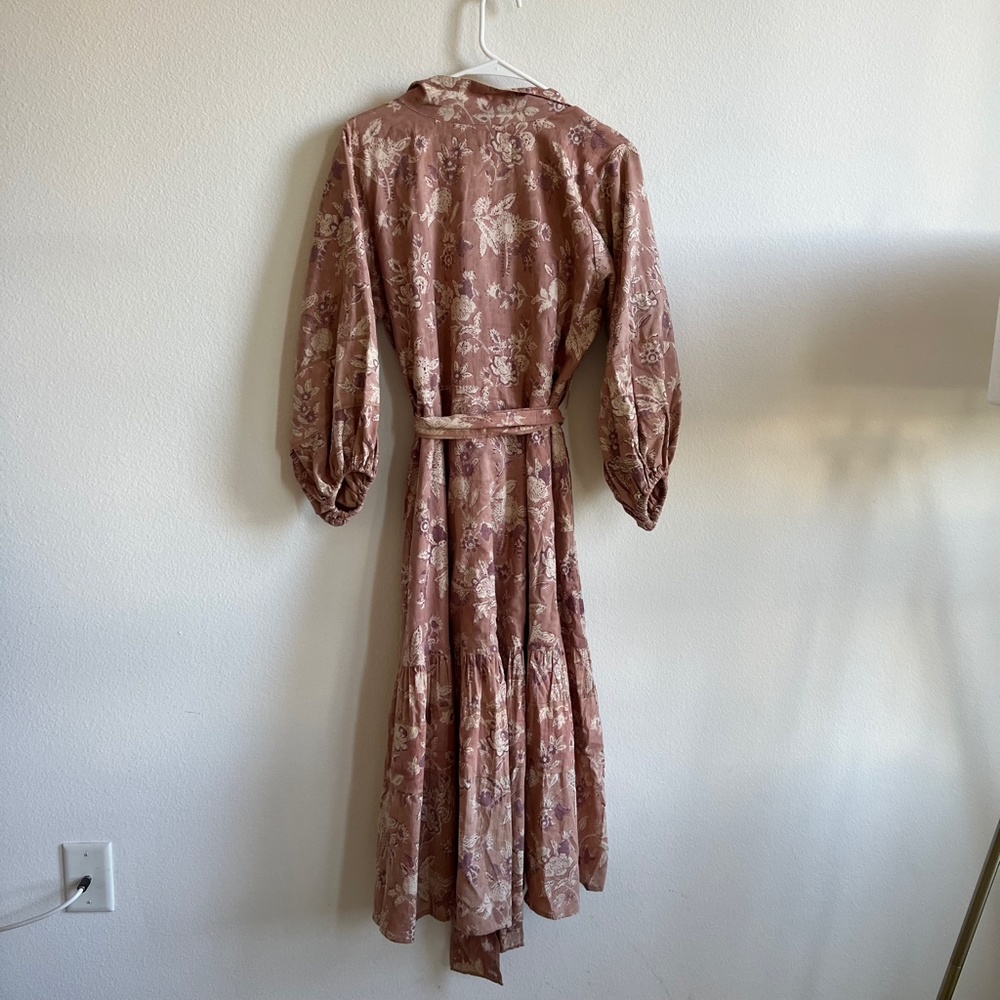 Sue Sartor Floral Midi Tie Waist Dress Size Small - Picture 7 of 7